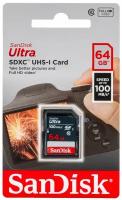 Карта памяти SanDisk SDHC 64 ГБ Ultra Class 10 UHS-I U1 (100 Mb/s)