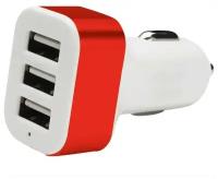 Автомобильное зарядное устройство ENERGY ET-21A, 3 USB, 2,1A, цвет - красный 100291 1306550