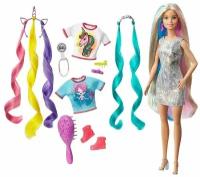 Кукла Barbie Fantasy Hair Радужные волосы, 29 см, GHN04 (GHN04)