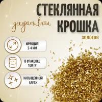 Золотая стеклянная крошка, цветное стекло (фр.2-4 мм), 100 гр, COLOR Si