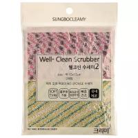 SUNG BO CLEAMY Скруббер д/мытья посуды набор ( 15 х 13 ) WELL-CLEAN SCRUBBER 2PC 2шт