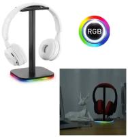 Подставка стойка для наушников игровых с RGB подсветкой, держатель игровой гарнитуры