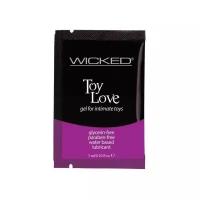 Лубрикант на водной основе для использования с игрушками Wicked Toy Love - 3 мл., Wicked