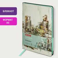 Бизнес-блокнот / записная книжка мужской / женский А5 (143x210 мм), Brauberg Vista District, под кожу, гибкий, 80 л