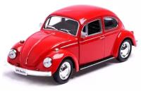 Металлический транспорт Автоград Машина металлическая VOLKSWAGEN BEETLE 1967, 1:32, открываются двери, инерция, цвет красный