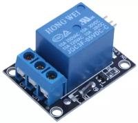 Одноканальный переключающий релейный модуль GSMIN HW-482 для среды Arduino (Синий)