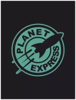 Наклейка на авто Planet express одноцветный лого