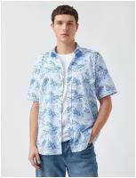 Рубашка с коротким рукавом KOTON MEN, 2SAM60232HW, цвет: BLUE DESIGN, размер: L