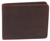 Бумажник KLONDIKE 1896 Digger Amos, натуральная кожа, темно-коричневый цвет, 12,5x10x2,5 см (KD1042-03)
