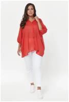 Блуза Olsi, повседневный стиль, свободный силуэт, укороченный рукав, однотонная, размер 70, красный