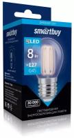 Светодиодная (LED) Лампа FIL, Smartbuy G45-8W/4000/E27