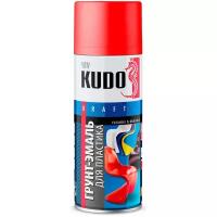 Грунт-эмаль KUDO для пластика, красный, 520 мл