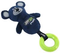 Игрушка JOYSER Puppy Мишка с резиновым кольцом и пищалкой S/M синий, 21 см