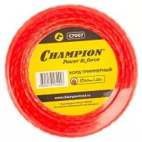 Леска для триммеров champion twisted square 3мм 25м витой квадрат