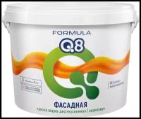 Краска фасадная водно-дисперсионная Formula Q8, матовая, белая, 3 кг