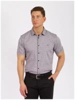 Рубашка Dairos, повседневный стиль, полуприлегающий силуэт, короткий рукав, размер M, серый