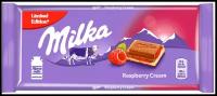 Шоколадная плитка Milka Raspberry Creme / Милка Малиновый Крем 100 гр. (Германия)