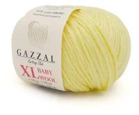 Пряжа Gazzal Baby Wool XL светло-желтый (833), 40%шерсть мериноса/20%кашемирПА/40%акрил, 100м, 50г, 1шт