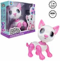 Робот 1TOY Robo Pets Робо- котёнок бел-розовый, свет, звук эффекты