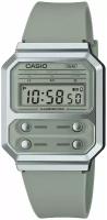 Наручные часы CASIO Vintage A100WEF-3ADF, серебряный, зеленый