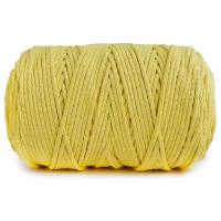 Пряжа Узелки из Питера Шнур для рукоделия (вязания, макраме), 100 % хлопок, 840 г, 200 м, 1 шт., желтый 200 м