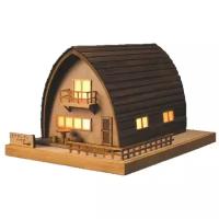 Сборная модель Woody Joe Canadian House, дом с подсветкой, Масштаб 1:150, WJ35863