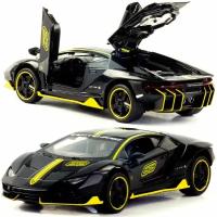 Машинка игрушка для мальчика металлическая, инерционная 1:32 Lamborghini Centenario LP770-4 в дисплейбоксе, черный, в подарок для ребенка, малышам