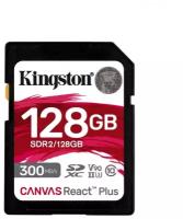 Карта памяти Kingston Canvas React Plus SDXC 128Gb UHS-II U3 V90 R300/W260MB/s (SDR2/128GB)