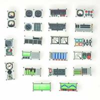 Панели приборов и индикаторов для лего города. набор деталей 20 шт. с напечатанными изображениями для создания диорам