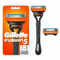 Gillette Бритвенный станок Gillette Fusion + 2 сменных кассеты, 5 лезвий