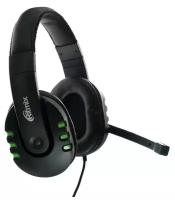 Наушники Ritmix RH-555M Gaming, игровые, полноразмерные, микрофон, 3.5мм, 1.8м, черно/зелен (1шт.)
