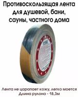 Противоскользящая полиуретановая лента желто-черная, для частного дома, бани, ванной, 25мм х 18.3м