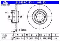 Диск торм.зад. AUDI/VW/SKODA ATE 24.0109-0123.1