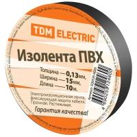 Изолента ПВХ 0,13*15мм Черная 10метров TDM (Цена за: 1 шт.)