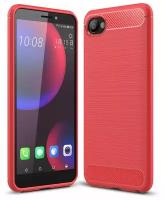 Чехол-накладка Carbon Fibre для HTC Desire 12 (красный)