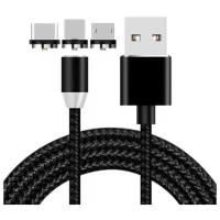 Магнитный кабель 3 в 1 X-cable USB - micro-USB / Lightning / USB Type-C 1м. Red (красный)