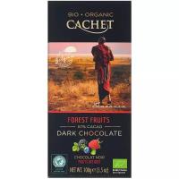 Шоколад Cachet горький c лесными ягодами, 57%, 100 г