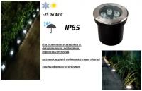 Светодиодный грунтовый встраиваемый светильник UG1205 5W 220V с углом излучения 45 6000К IP65 D120*H90мм