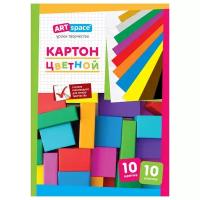 Цветной картон ArtSpace, A4, 10 л., 10 цв