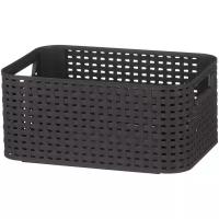 Корзина для хранения CURVER Rattan Style Box S, 28.5х29.5х13 см, темно-коричневый