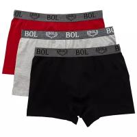 Трусы BOL Men's, 3 шт., размер M(44-46), красный, серый, черный