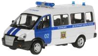Микроавтобус технопарк ГАЗель Полиция (X600-H09002-R), 18 см, белый/синий