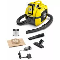 Профессиональный пылесос KARCHER WD1 Compact Battery Set, 230 Вт, желтый/черный