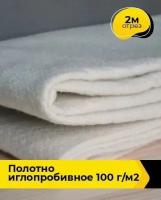 Техническая ткань Полотно иглопробивное 100 г/м2 2 м * 150 см, белый 001