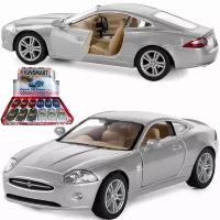 Металлическая машинка Kinsmart 1:38 «Jaguar XK Coupe» инерционная / Светло-серый