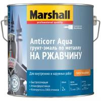 Грунт-эмаль акриловая (АК) Marshall Anticorr Aqua, полуглянцевая, BW белый, 2 л