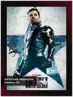 Постер с автографом Себастиан Стэн в сериале Сокол и Зимний Солдат от Марвел, А3, без рамы