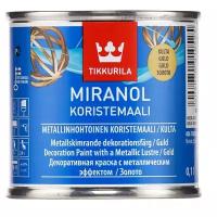 Краска акриловая Tikkurila Miranol Koristemaali влагостойкая моющаяся полуглянцевая золото 0.1 л