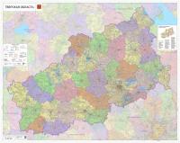 Настенная карта Тверской области 143 х 113 см (на баннере)