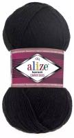 Пряжа для вязания Ализе Superwash Comfort Socks (75% шерсть, 25% полиамид) 5х100г/420м цв.060 черный